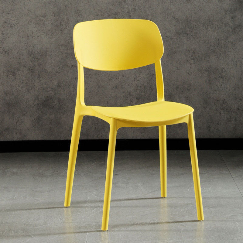 Glam Style Open Back Side Chair Plastic Stackable Dining Chair for Indoor