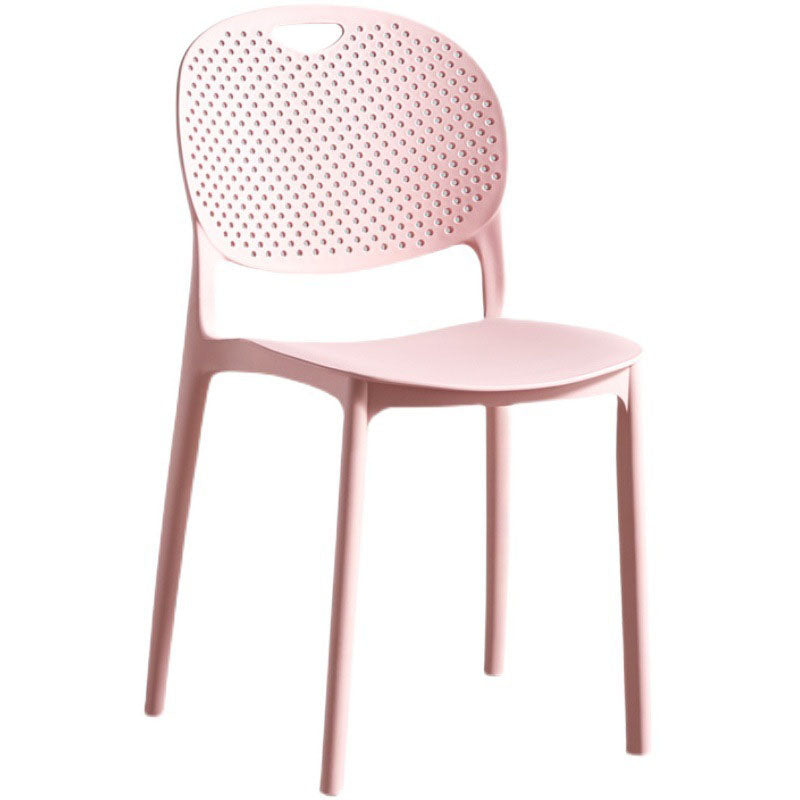 Glam Style Open Back Side Chair Plastic Stackable Dining Chair for Indoor