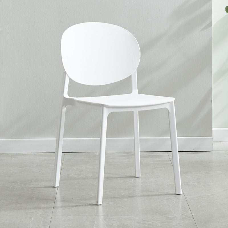 Glam Style Open Back Side Chair Plastic Stackable Dining Chair for Indoor