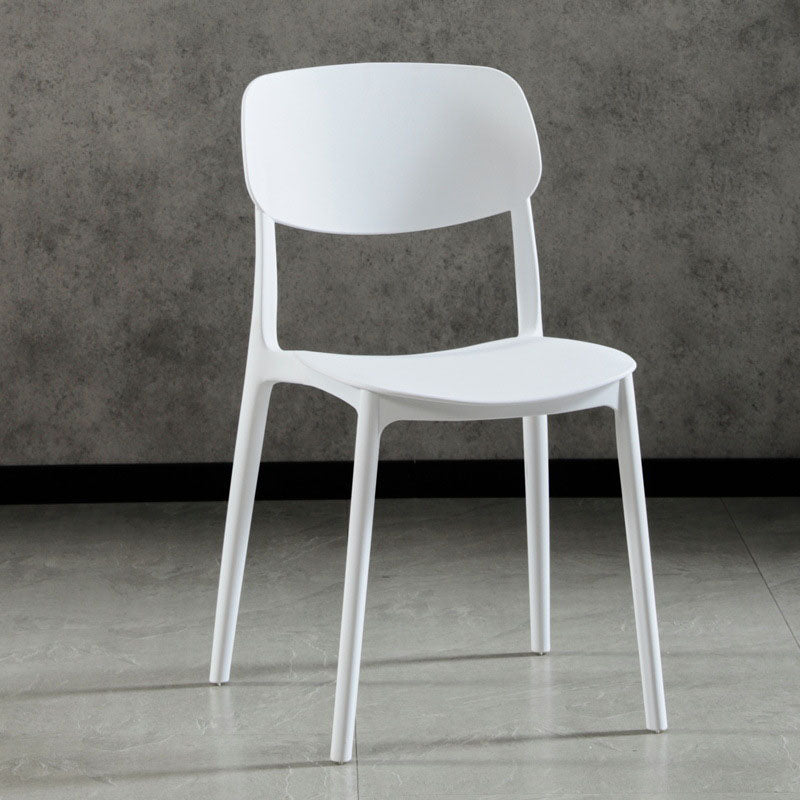 Glam Style Open Back Side Chair Plastic Stackable Dining Chair for Indoor