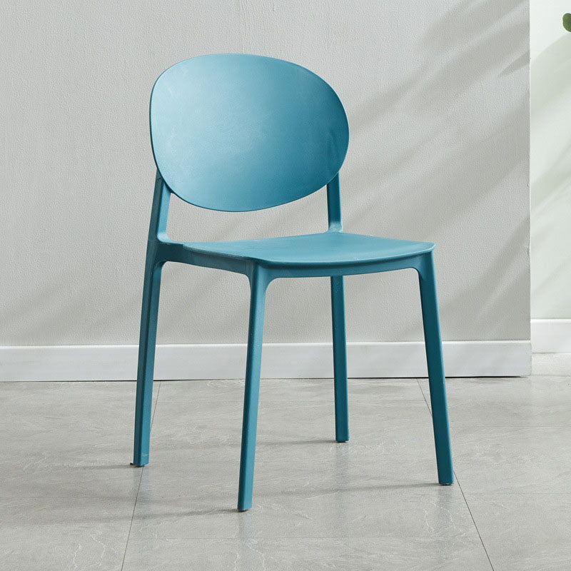 Glam Style Open Back Side Chair Plastic Stackable Dining Chair for Indoor