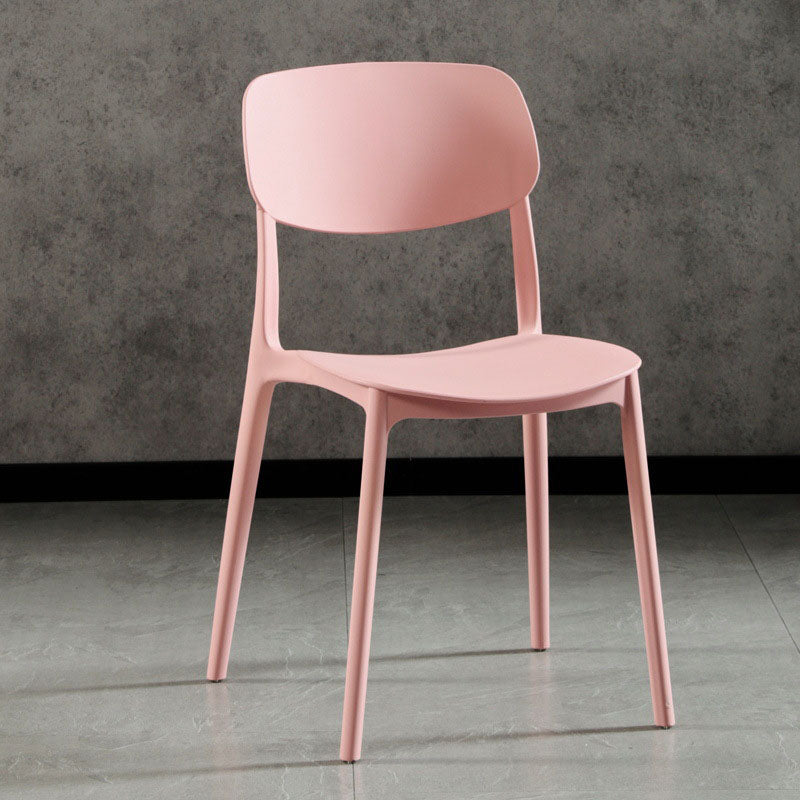 Glam Style Open Back Side Chair Plastic Stackable Dining Chair for Indoor