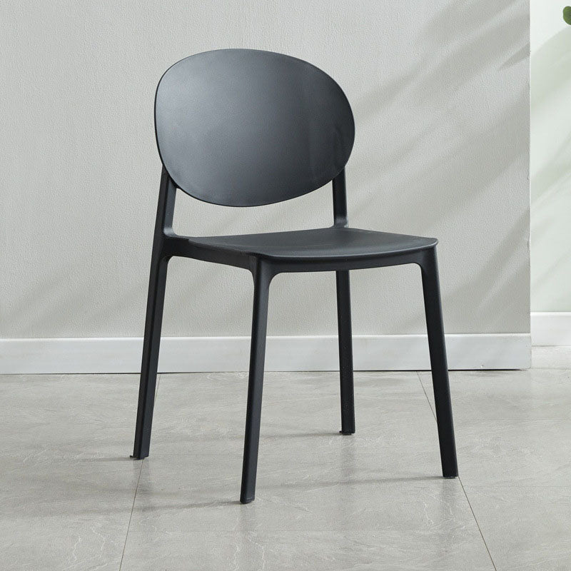 Glam Style Open Back Side Chair Plastic Stackable Dining Chair for Indoor