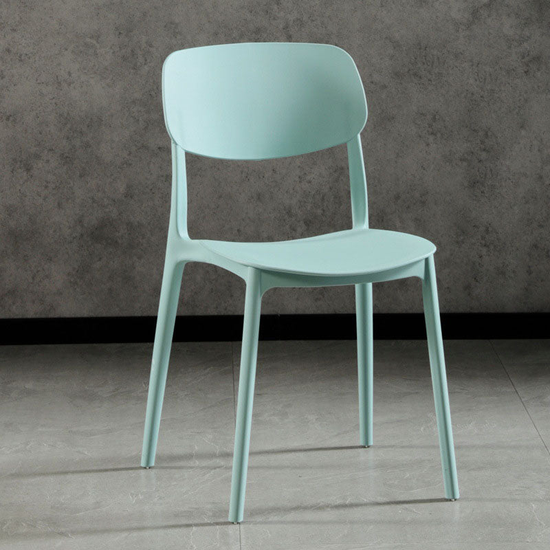 Glam Style Open Back Side Chair Plastic Stackable Dining Chair for Indoor