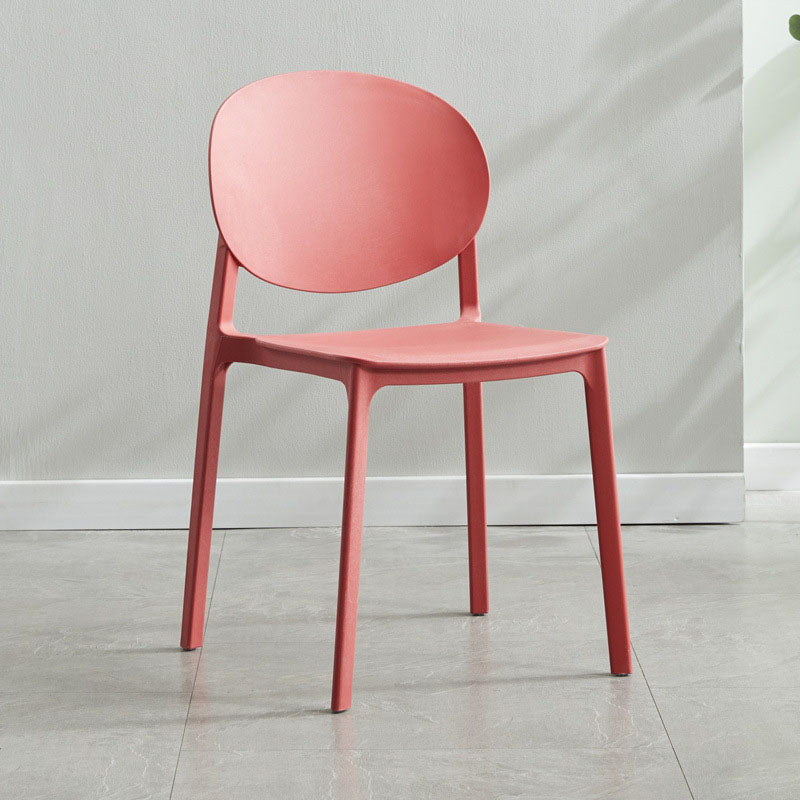 Glam Style Open Back Side Chair Plastic Stackable Dining Chair for Indoor