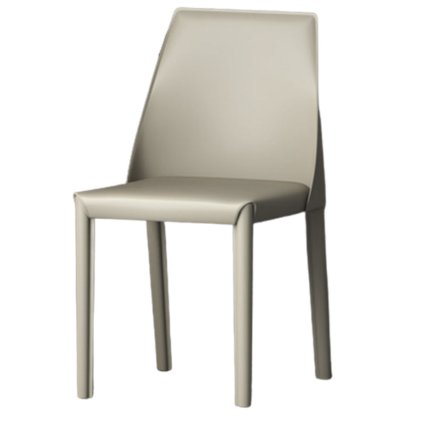 Matte Finish Side Chair with Solid Back Faux Leather Indoor Upholstered Dining Chair