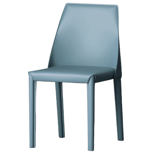 Matte Finish Side Chair with Solid Back Faux Leather Indoor Upholstered Dining Chair