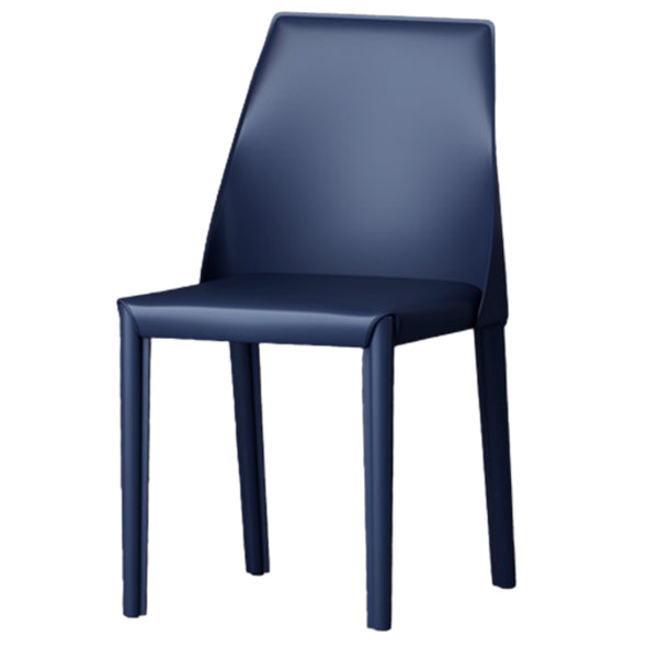 Matte Finish Side Chair with Solid Back Faux Leather Indoor Upholstered Dining Chair