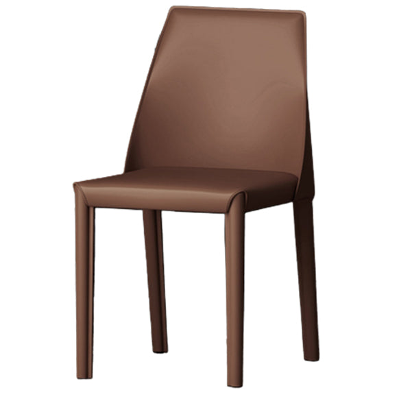 Matte Finish Side Chair with Solid Back Faux Leather Indoor Upholstered Dining Chair