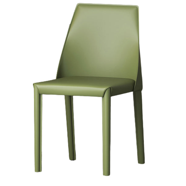 Matte Finish Side Chair with Solid Back Faux Leather Indoor Upholstered Dining Chair