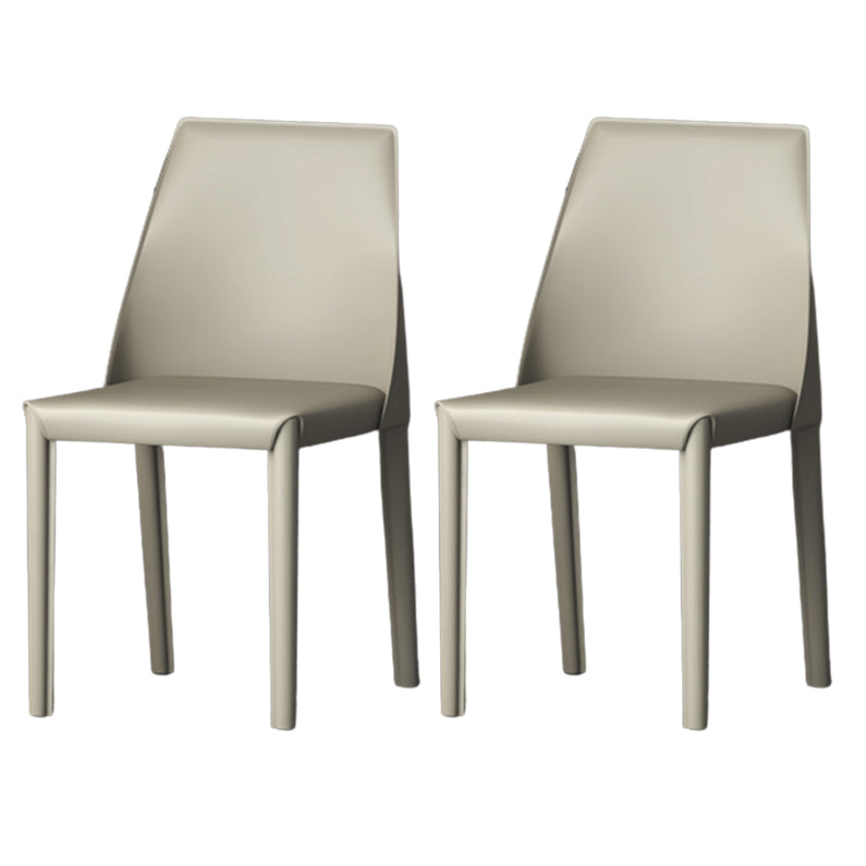 Matte Finish Side Chair with Solid Back Faux Leather Indoor Upholstered Dining Chair