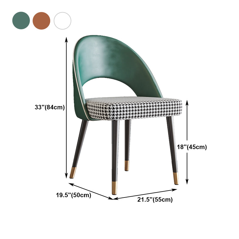 Contemporary Open Back Dining Chair Upholstered Side Chair for Dining Room