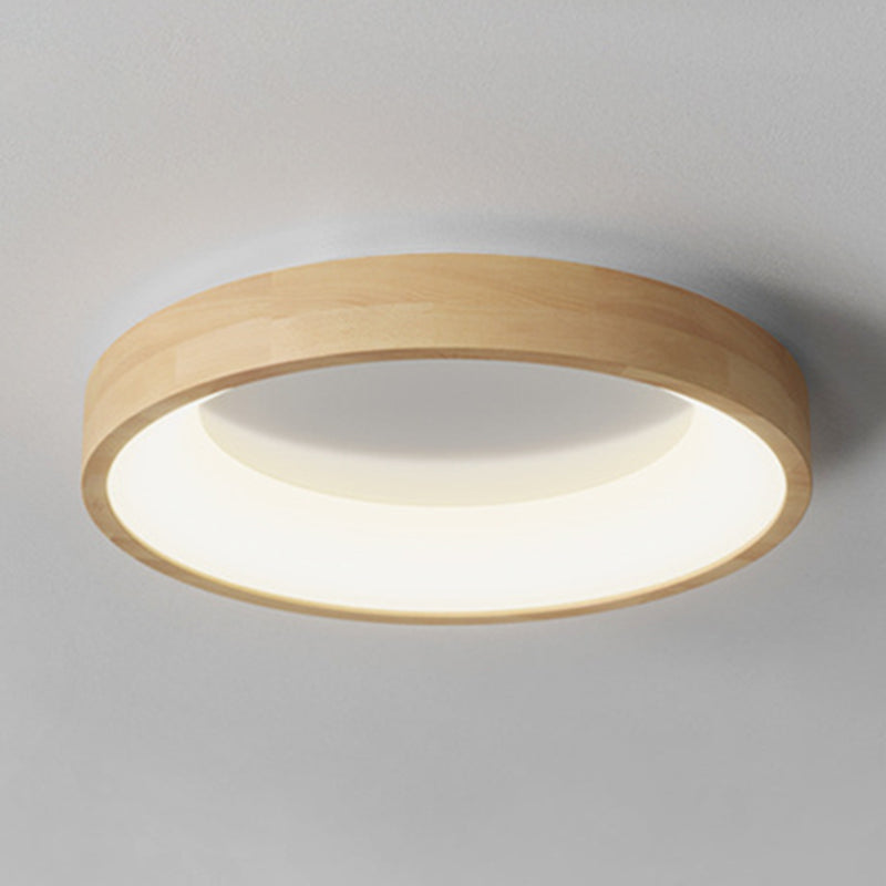 1 Light Circle Ceiling Lamp Modern Style Wood Ceiling Lighting for Living Room