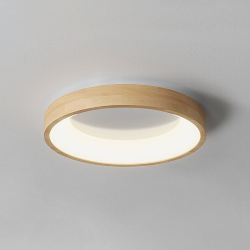 1 Light Circle Ceiling Lamp Modern Style Wood Ceiling Lighting for Living Room