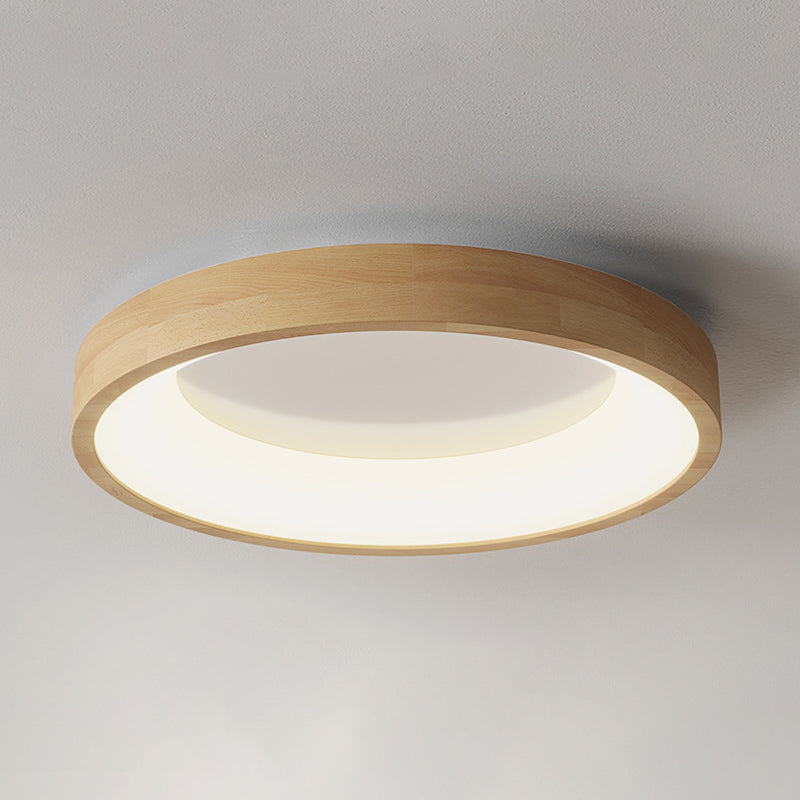 1 Light Circle Ceiling Lamp Modern Style Wood Ceiling Lighting for Living Room