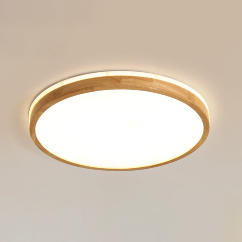 1 Light Circle Ceiling Lamp Modern Style Wood Ceiling Lighting for Dining Room