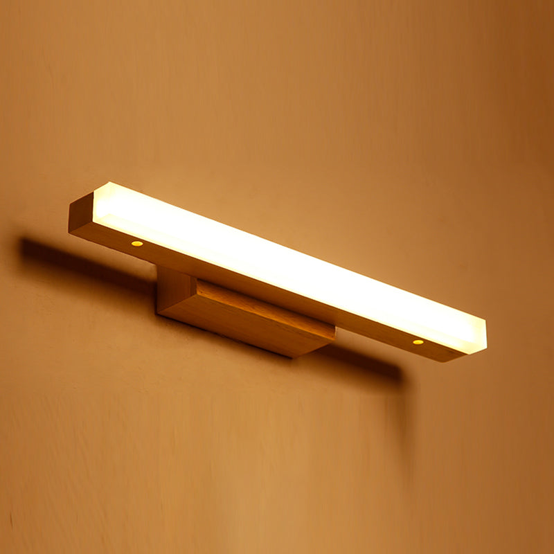 Geometry Shape Wall Light Modern Style Wood 1 Light Sconce Lamp for Bathroom