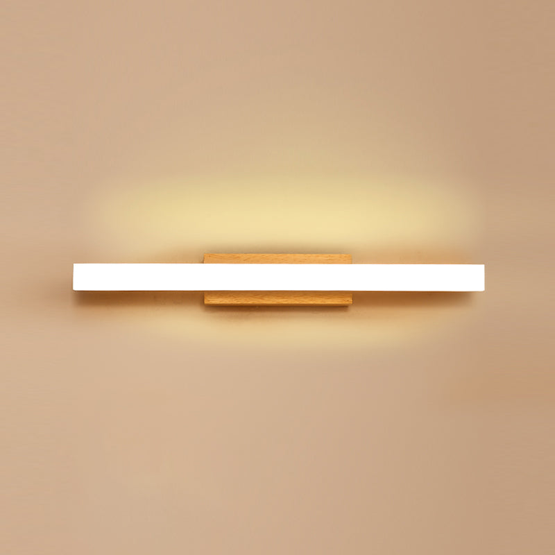 Geometry Shape Wall Light Modern Style Wood 1 Light Sconce Lamp for Bathroom