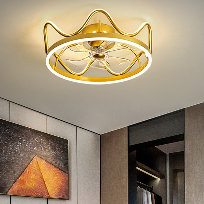 Kids Style Linear Shape Ceiling Fan Lights Metal LED Ceiling Fan Lamps