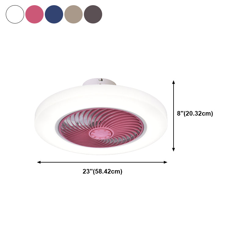 Modern Colorful LED Fan Light Metal 1 Light Flush Mount Light for Living Room