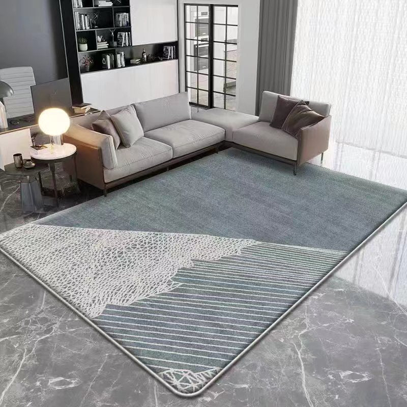 Dark Beige Modern Rug Polyester Geometric Rug Washable Rug for Drawing Room