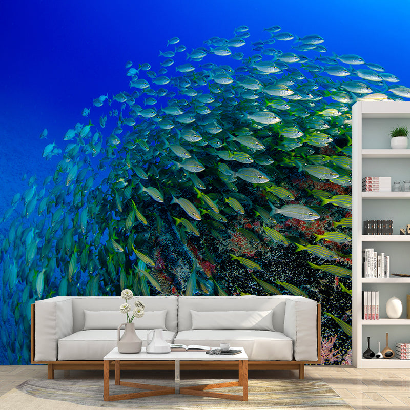 Photography Mildew Resistant Wallpaper Underwater Living Room Wall Mural