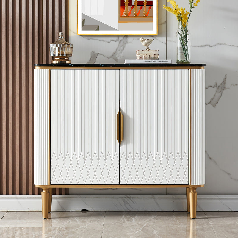 Glam Style Sideboard Artificial Marble Sideboard with Cabinet