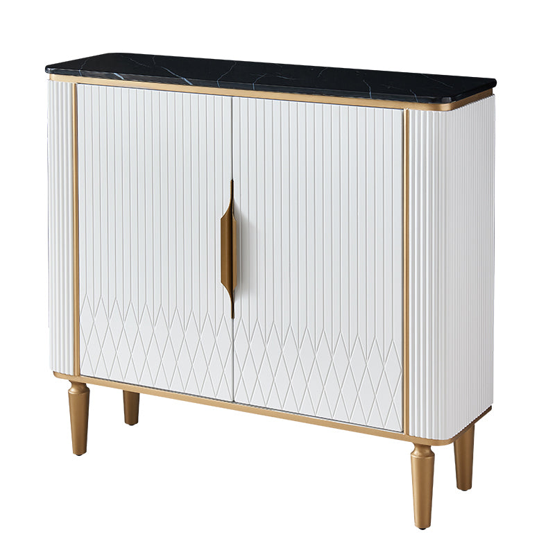 Glam Style Sideboard Artificial Marble Sideboard with Cabinet