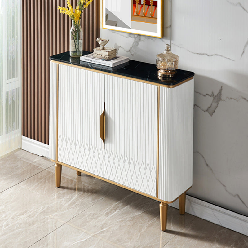 Glam Style Sideboard Artificial Marble Sideboard with Cabinet