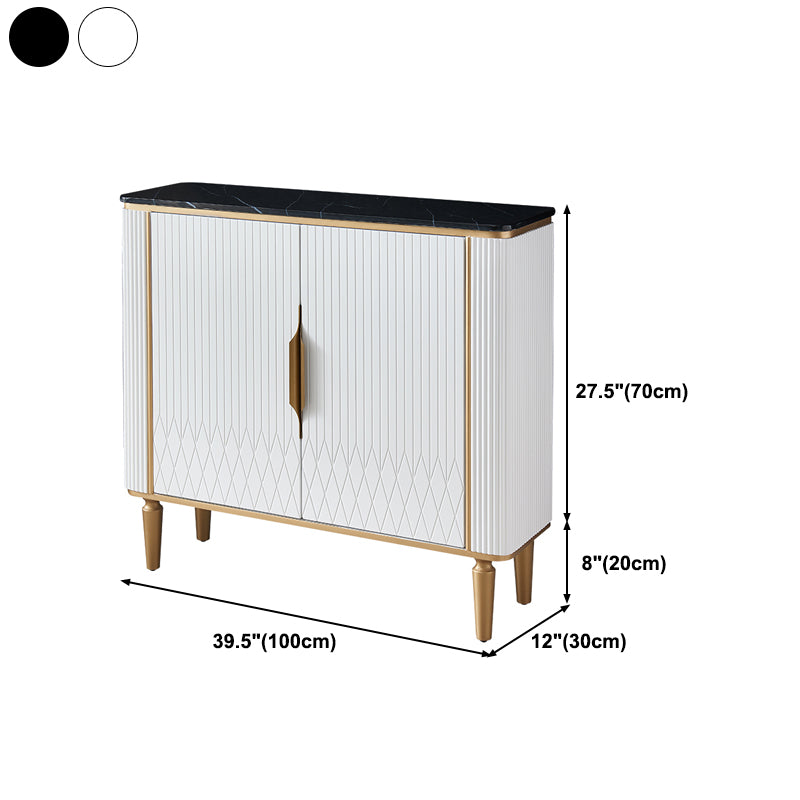 Glam Style Sideboard Artificial Marble Sideboard with Cabinet