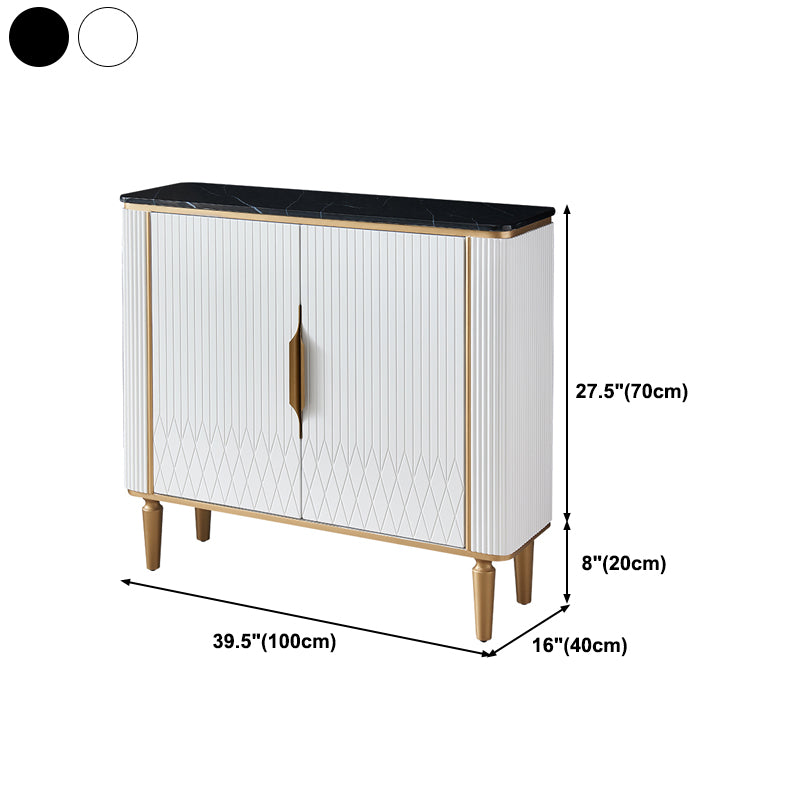 Glam Style Sideboard Artificial Marble Sideboard with Cabinet