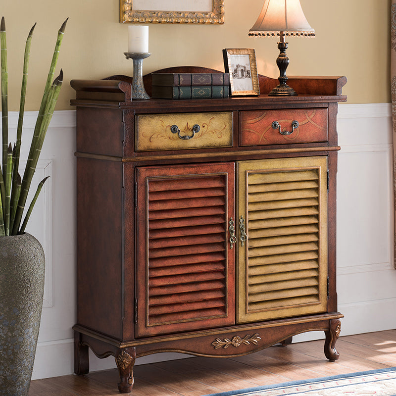 Modern Wood Dining Server with Drawers Antique Finish Sideboard for Kitchen