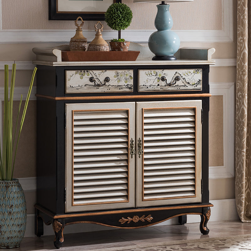 Modern Wood Dining Server with Drawers Antique Finish Sideboard for Kitchen