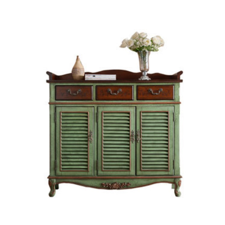 Modern Wood Dining Server with Drawers Antique Finish Sideboard for Kitchen