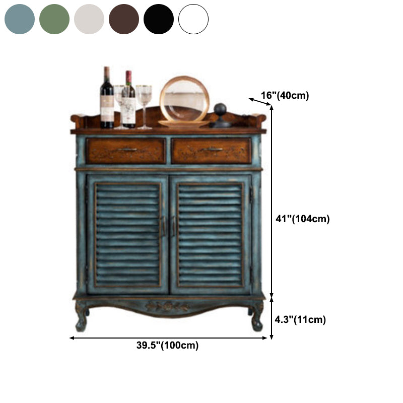 Modern Wood Dining Server with Drawers Antique Finish Sideboard for Kitchen