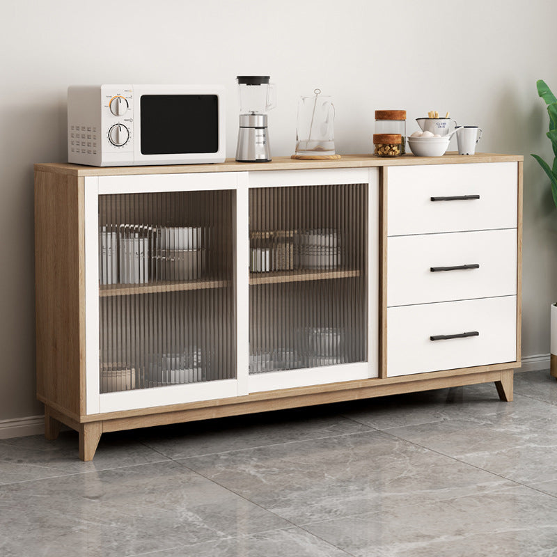 Contemporary Engineered Wood Sideboard Adjustable Shelving Sideboard