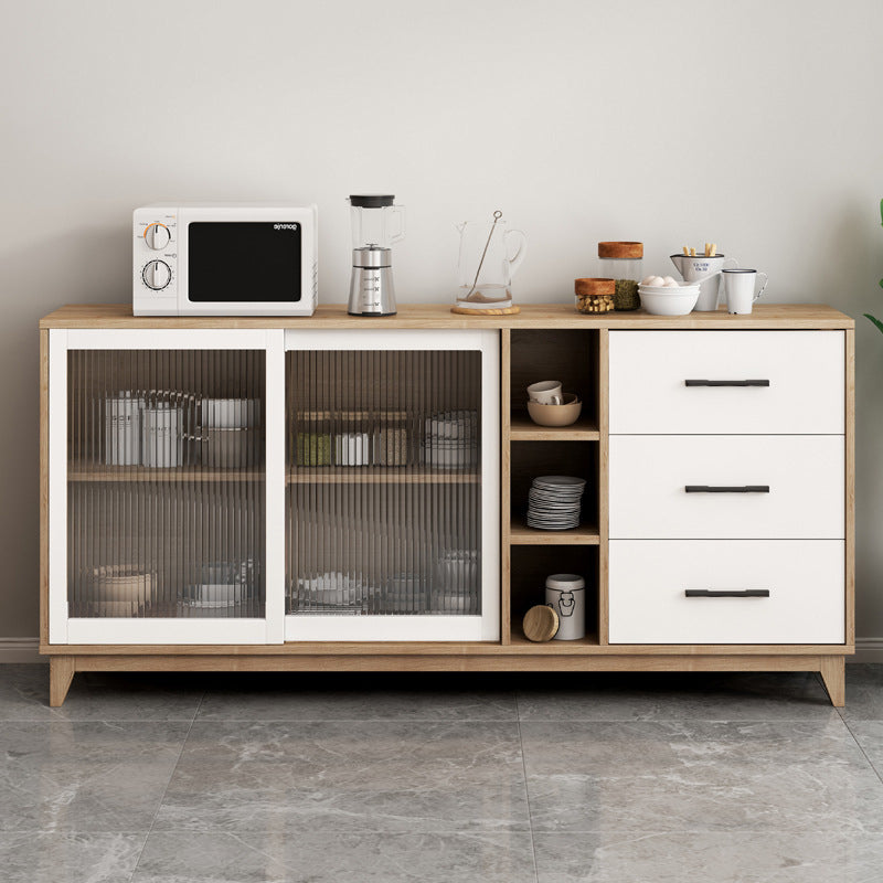 Contemporary Engineered Wood Sideboard Adjustable Shelving Sideboard