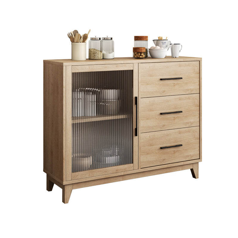 Contemporary Engineered Wood Sideboard Adjustable Shelving Sideboard