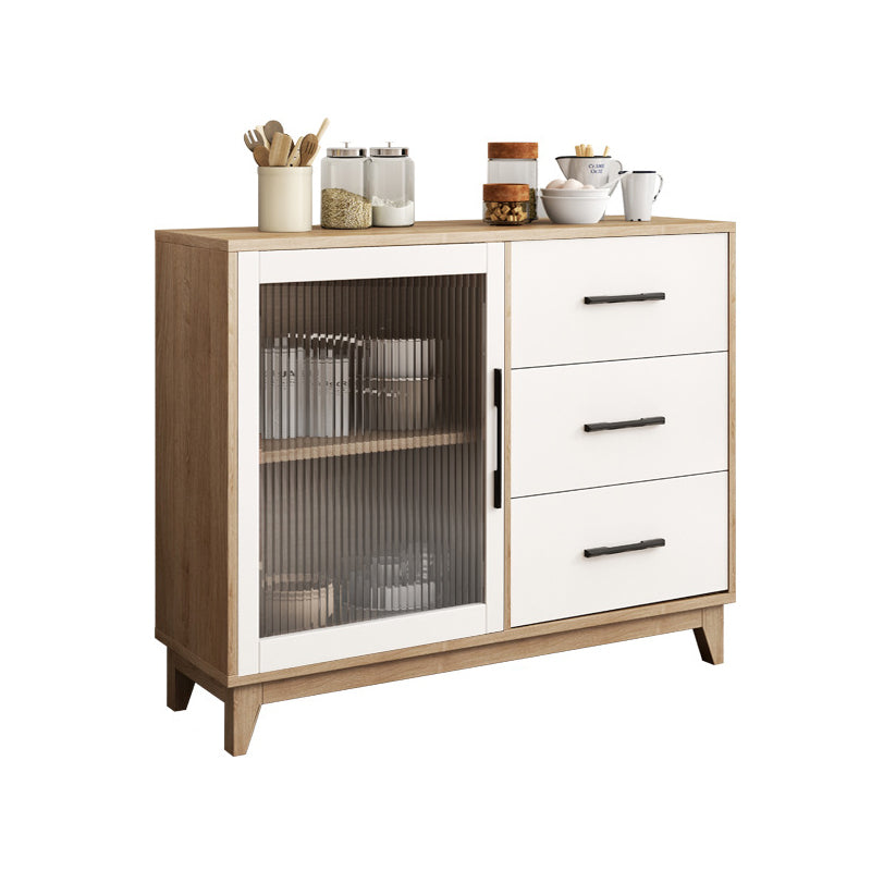 Contemporary Engineered Wood Sideboard Adjustable Shelving Sideboard