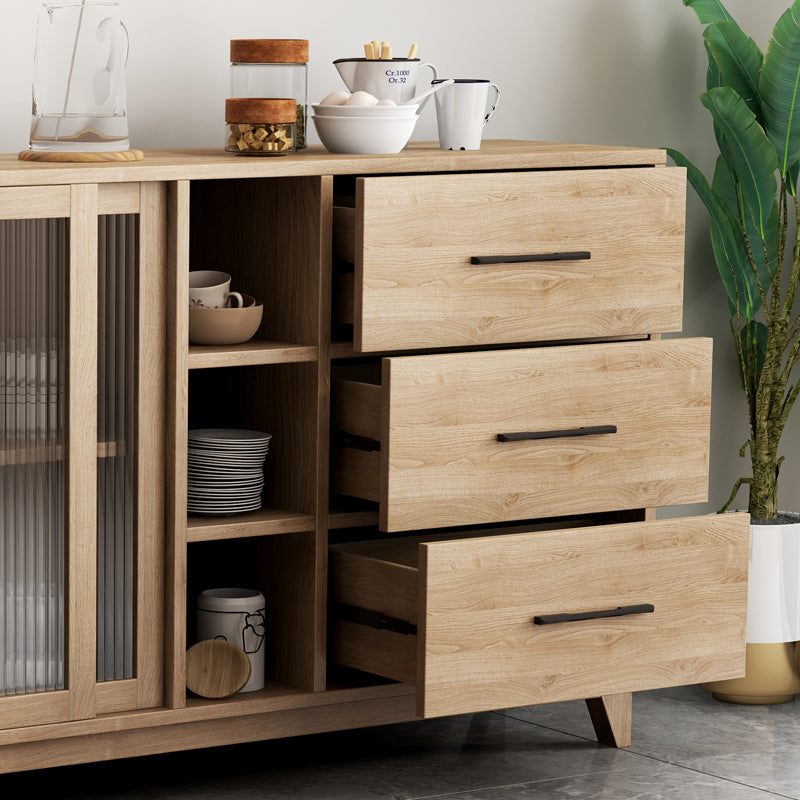 Contemporary Engineered Wood Sideboard Adjustable Shelving Sideboard