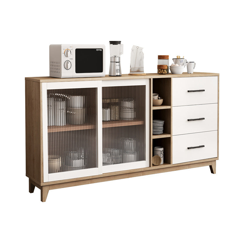 Contemporary Engineered Wood Sideboard Adjustable Shelving Sideboard