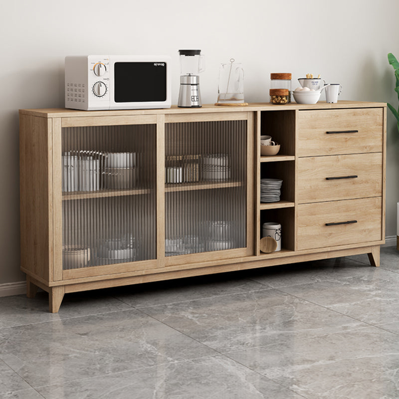 Contemporary Engineered Wood Sideboard Adjustable Shelving Sideboard