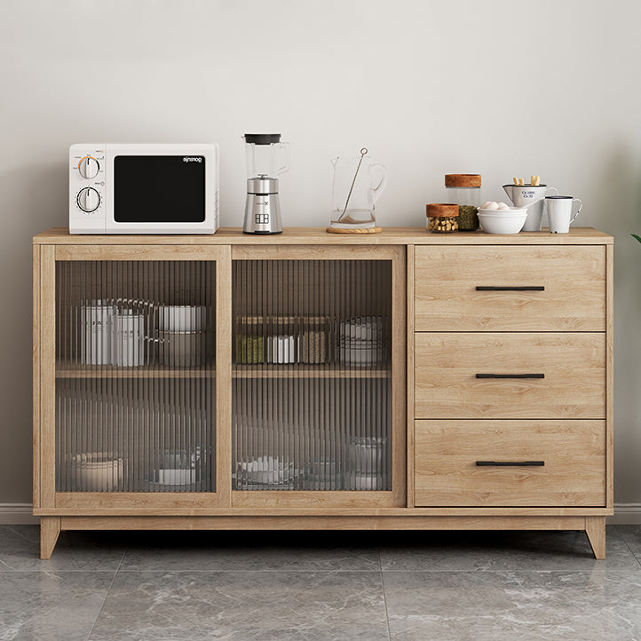 Contemporary Engineered Wood Sideboard Adjustable Shelving Sideboard