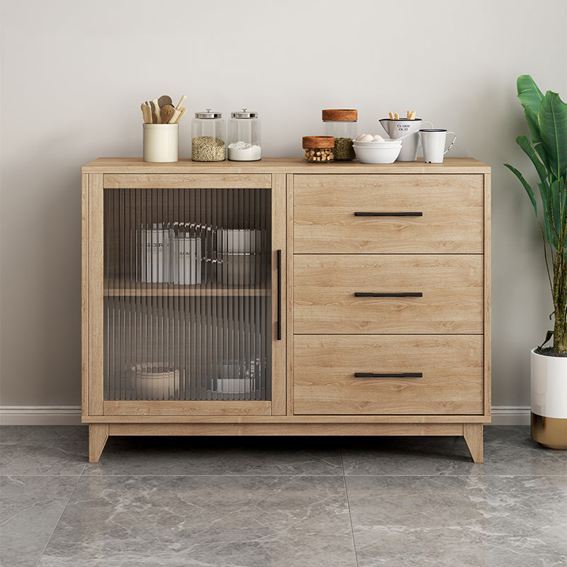 Contemporary Engineered Wood Sideboard Adjustable Shelving Sideboard