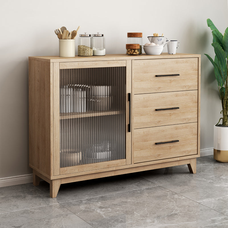 Contemporary Engineered Wood Sideboard Adjustable Shelving Sideboard