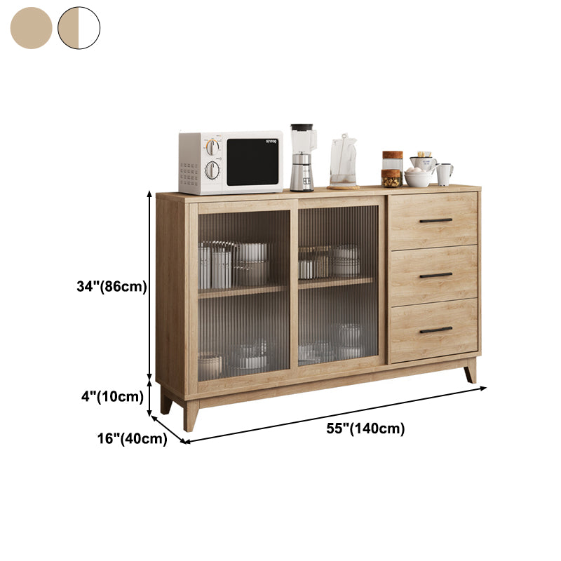 Contemporary Engineered Wood Sideboard Adjustable Shelving Sideboard