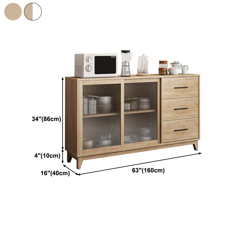 Contemporary Engineered Wood Sideboard Adjustable Shelving Sideboard