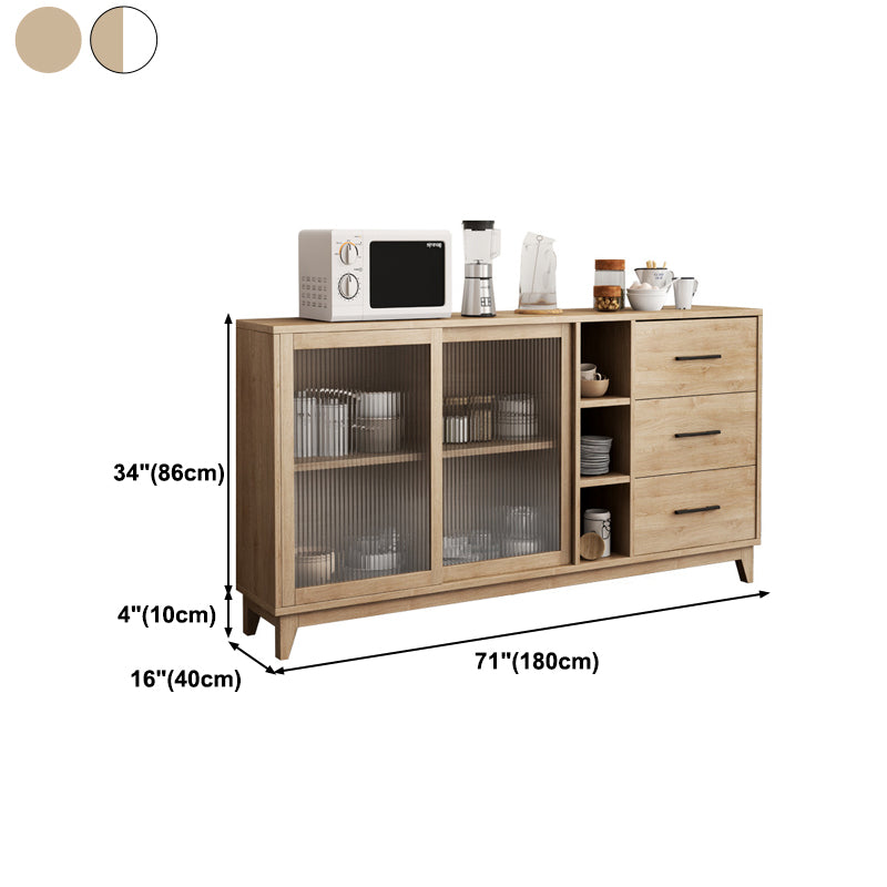 Contemporary Engineered Wood Sideboard Adjustable Shelving Sideboard