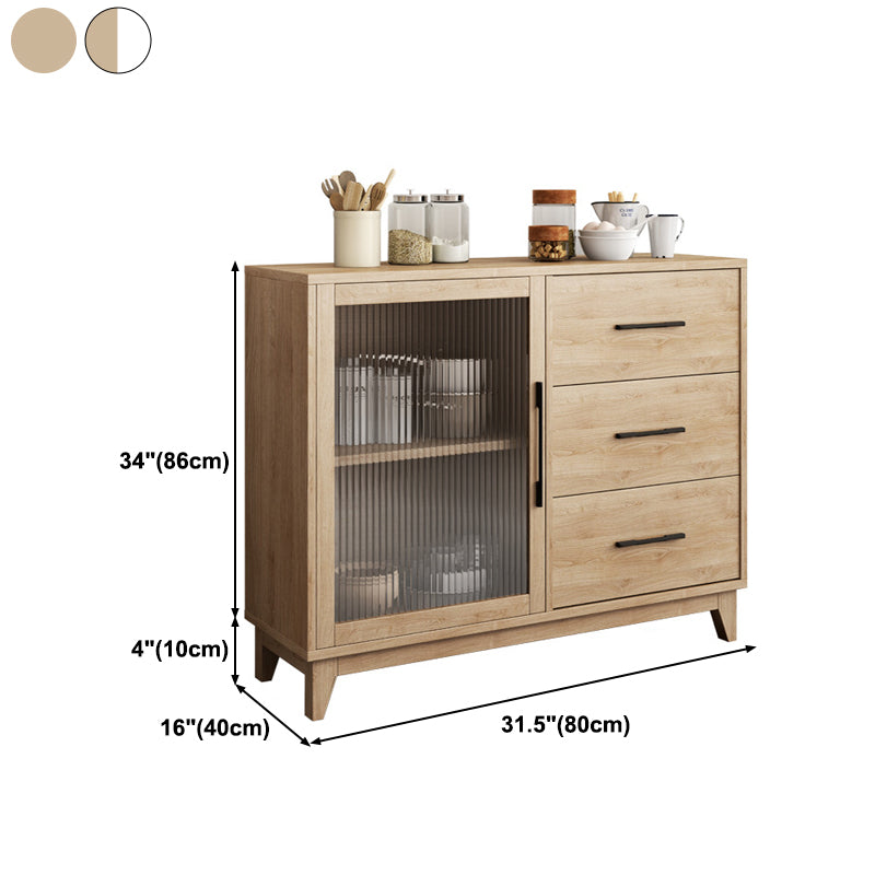 Contemporary Engineered Wood Sideboard Adjustable Shelving Sideboard