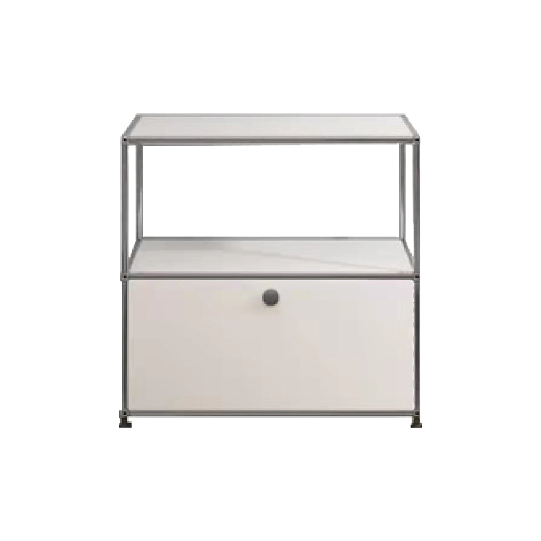 Modern Metal Dining Server with Drawers White Sideboard for Kitchen